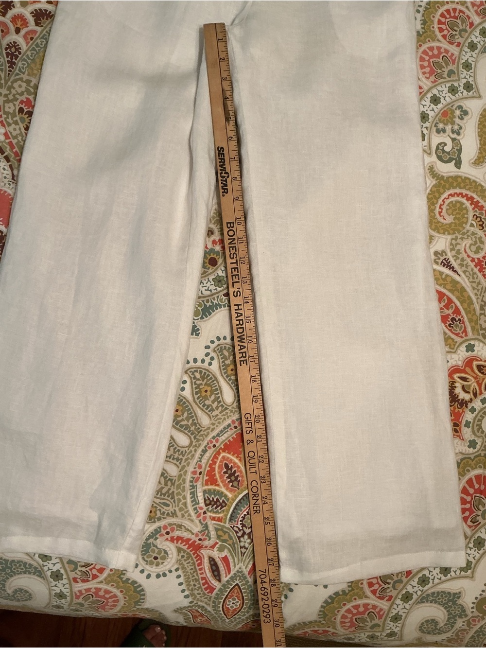 Quince White 100% European Linen Pleated Wide-Leg Trousers Fully Lined, Size 6 - Picture 16 of 16